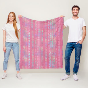 Schillernder Boho-Einhorn-Muster Fleecedecke