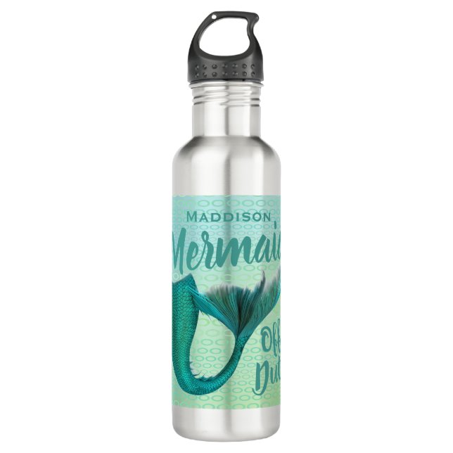 Schillernder dienstfreier Meerjungfrau-Schwanz Edelstahlflasche (Vorderseite)