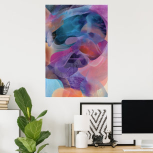 Schillernder Faden Gesicht Prismenportrait Poster
