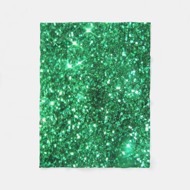 Schillernder grüner Glitzer Fleecedecke (Vorderseite)