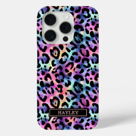 Schillernder Leopardenprint mit Monogramm Case-Mate iPhone Hülle