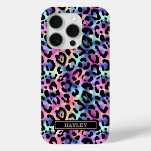 Schillernder Leopardenprint mit Monogramm Case-Mate iPhone Hülle