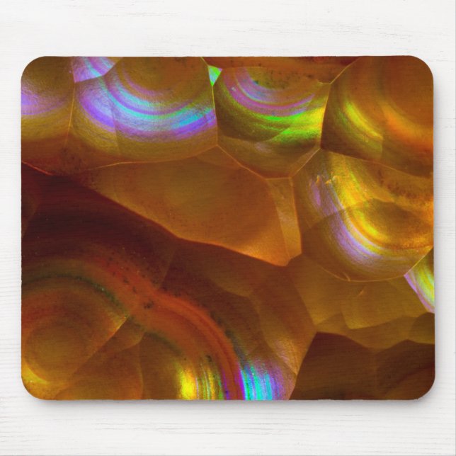 Schillernder orangefarbener Feueropal Mousepad (Vorne)