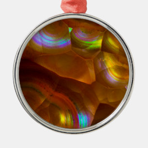 Schillernder orangefarbener Feueropal Silbernes Ornament