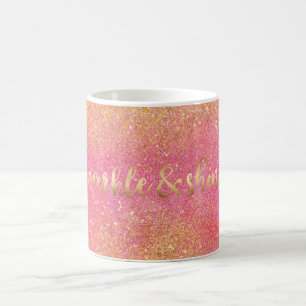 Schillernder rosa Goldschein und -Glanz Kaffeetasse
