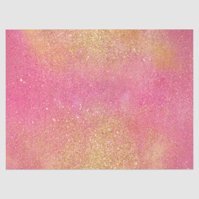 Schillernder rosa Goldschein und -Glanz Seidenpapier (Vorderseite)