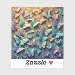 Schillernder Schmetterlingsgarten Aufkleber