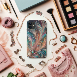 Schillernder Türkis- und Pfirsich-Glitter-Bling Case-Mate iPhone Hülle