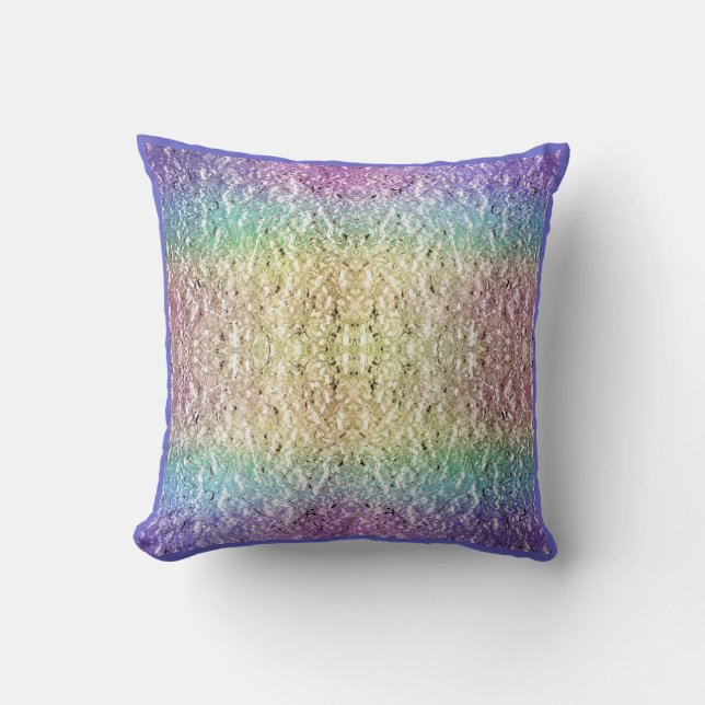 Schillerndes Regenbogen-Wurfs-Kissen Kissen (Vorderseite)