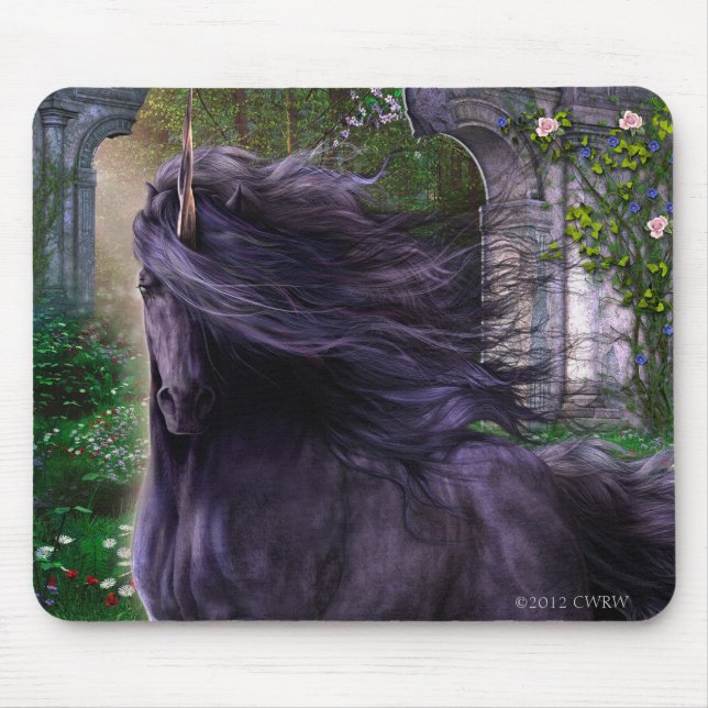 Schimäre das schwarze Einhorn Mousepad (Vorne)