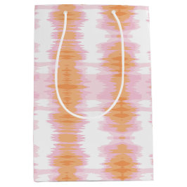 Schimmer-Ikat in Rosa und Orange Mittlere Geschenktüte