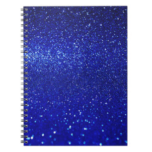 Schimmerblauer Glitzer Leinwand Notizblock