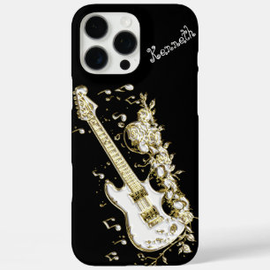 Schimmergitarre spielt Goldene Symphonie iPhone 16 Pro Max Hülle