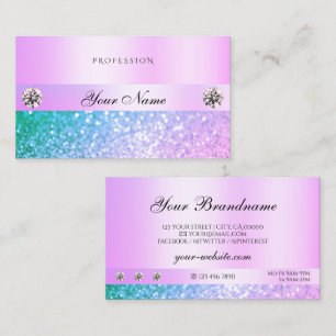 Schimmerhellrosa Aquamariner Glitzer Diamanten Pas Visitenkarte