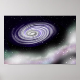 Schimmern der lila Galaxie. Poster