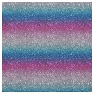 Schimmernd Silver Blue Pink Ombre Sparkle Stoff