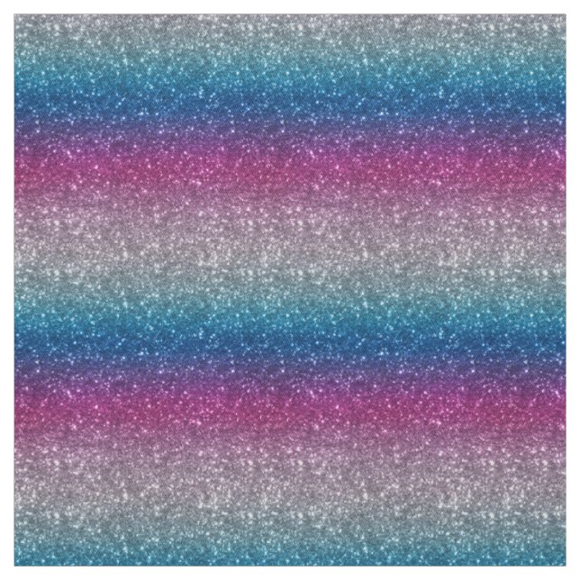 Schimmernd Silver Blue Pink Ombre Sparkle Stoff (Muster)