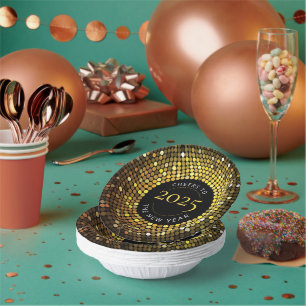 Schimmernde Circle Lights Silvester Pappteller