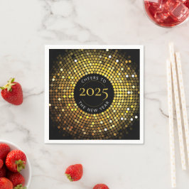 Schimmernde Circle Lights Silvester Serviette