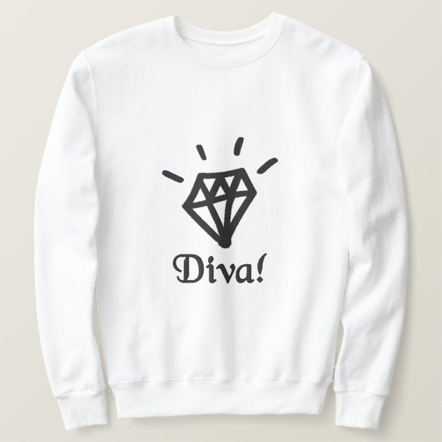schimmernde Diamantdiva bestickt Besticktes Sweatshirt (Design vorne)