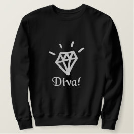 schimmernde Diamantdiva bestickt Besticktes Sweatshirt