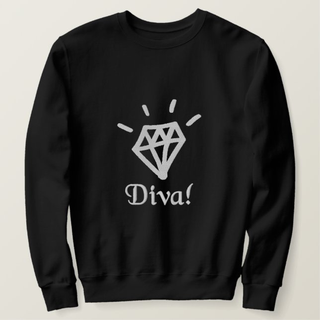 schimmernde Diamantdiva bestickt Besticktes Sweatshirt (Design vorne)