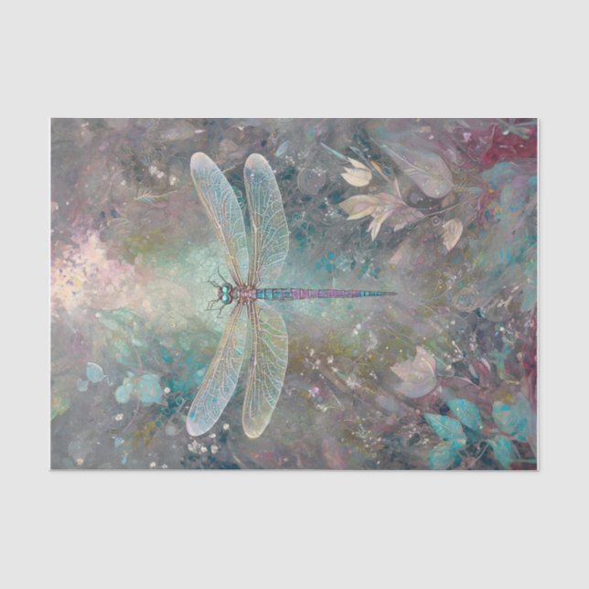 Schimmernde Farbe, ätherische Libelle Seidenpapier (Vorderseite)