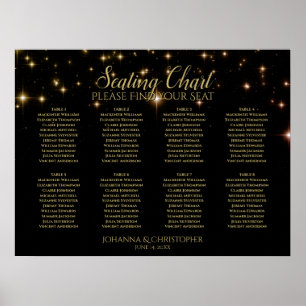 Schimmernde Glitzern 8 Tabelle Hochzeitssattelkart Poster