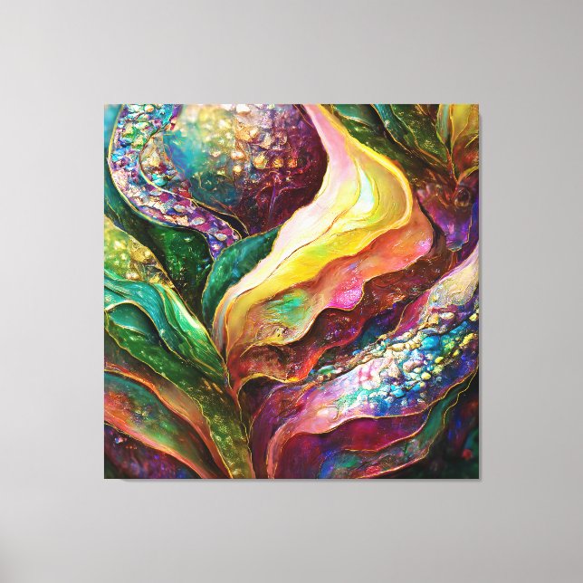 Schimmernde Gold- und Abstrakte Texturen Leinwanddruck (Vorderseite)