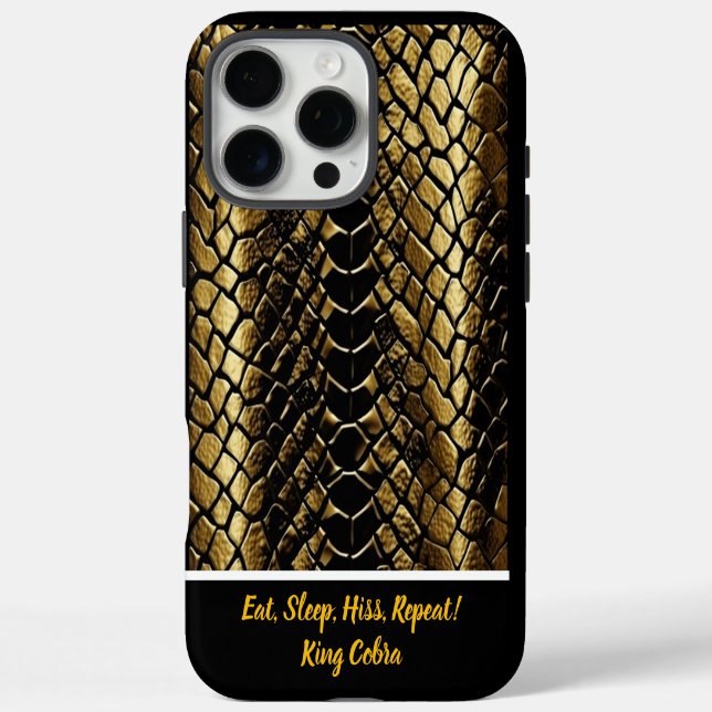 Schimmernde goldene Schlangenfelle iPhone 16 Pro Max Hülle (Rückseite)