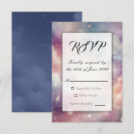 Schimmernde Himmelshardust-Hochzeiten RSVP Karte