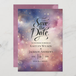 Schimmernde Himmelshardust-Hochzeiten Save The Date