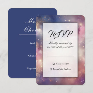 Schimmernde Himmelsstaub-Himmel Mahlzeiten-Auswahl RSVP Karte