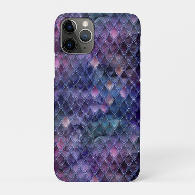 Schimmernde Lila Ombre- und Glitzer-Drachenrollen Case-Mate iPhone Hülle (Rückseite)