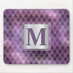 Schimmernde Lila Ombre- und Glitzer-Drachenrollen Mousepad