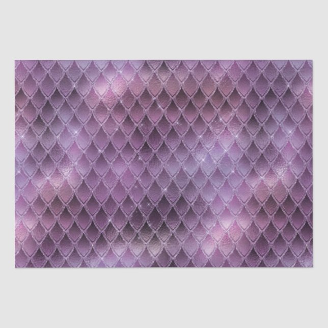 Schimmernde Lila Ombre- und Glitzer-Drachenrollen Seidenpapier (Vorderseite)
