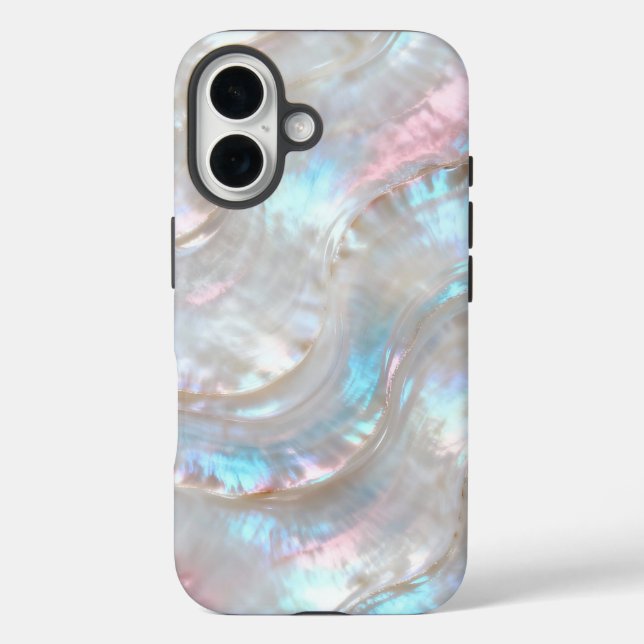 Schimmernde Perlmutt iPhone 16 Hülle (Rückseite)