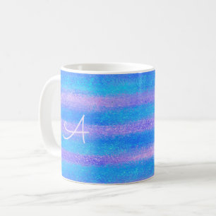 Schimmernde, rieszierende Streifen Türkis Pink Kaffeetasse