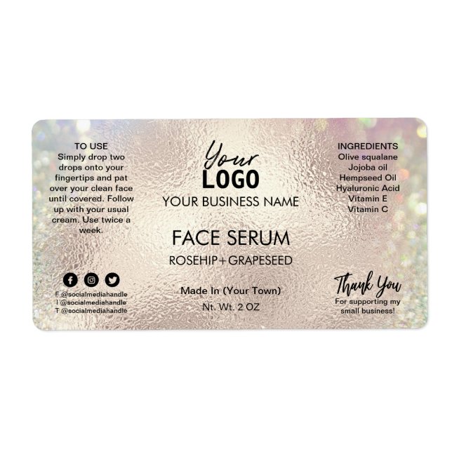 Schimmernde Rose Gold Face Serum (Vorne)
