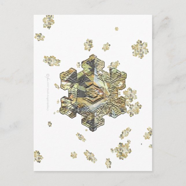 Schimmernde Schneeflocke Postkarte (Vorderseite)