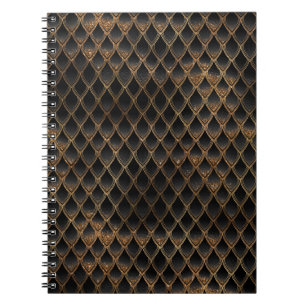 Schimmernde schwarze und goldene Glitter-Drachensc Notizblock