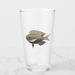 Schimmernde Silber- und Goldfische Glas