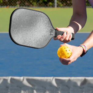 Schimmernde silbergraue irisierende Textur Pickleball Schläger