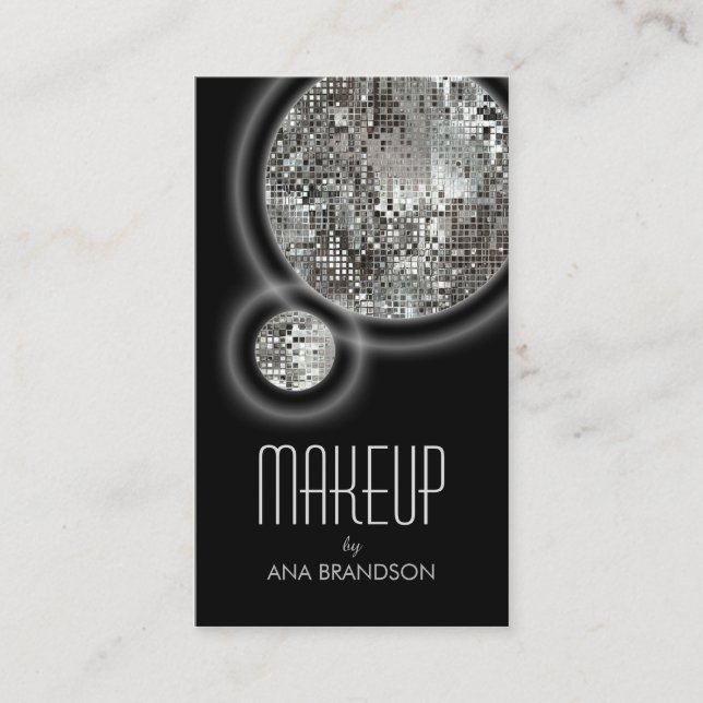 Schimmernde silberne visitenkarte (Vorderseite)