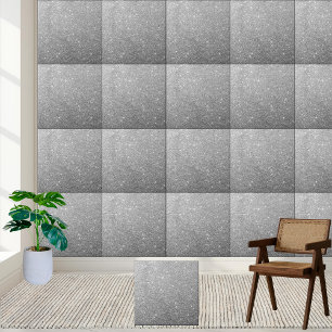 Schimmernde Silver Glitzer Keramik Tile Fliese