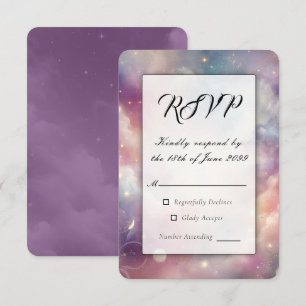 Schimmernde Sternenstaub-Himmel Hochzeit RSVP Karte