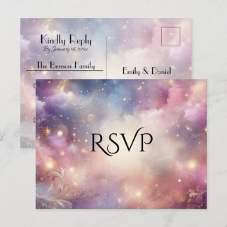 Schimmernde Sternenstaub-Himmel RSVP-Postkarte Einladungspostkarte
