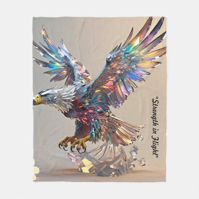 "Schimmernder Adler Grafik" Fleecedecke (Vorderseite)