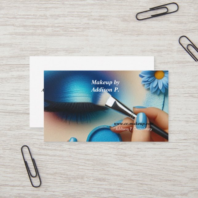 Schimmernder Blauer Augschattenschatten Visitenkarte (Vorderseite/Rückseite Beispiel)