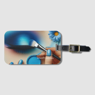 Schimmernder blauer Lidschatten-Makeup Gepäckanhänger